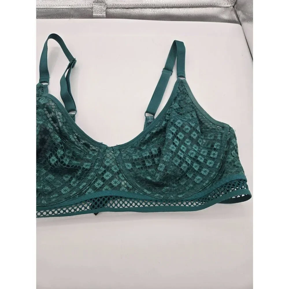 Adore Me Tatum Green Bra Size 38DD Unlined Full